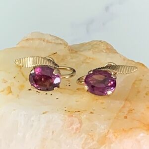 Vintage Van Dell Gold Filled 12k GF Amethyst Earrings